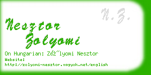 nesztor zolyomi business card